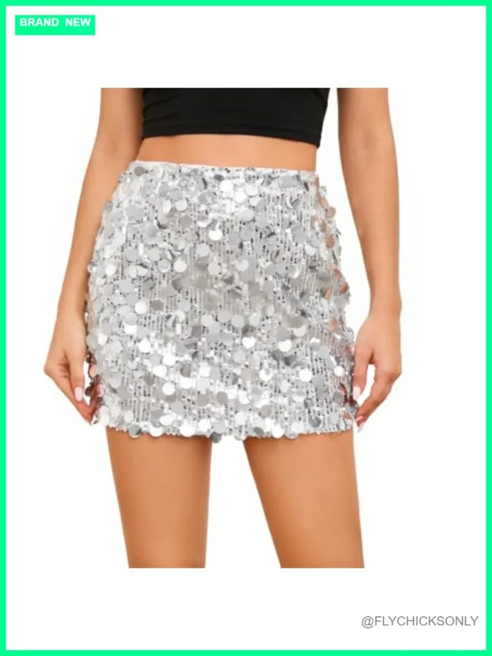 Sequin Bodycon Mini Skirt Stretchy Sparkly Party Night Out